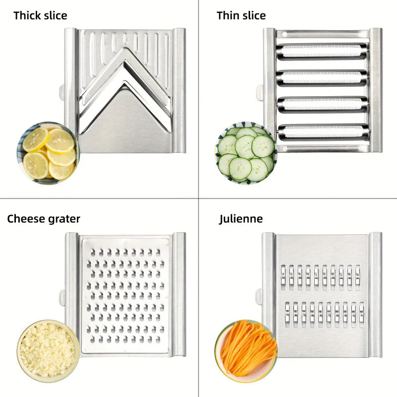 4-in-1 Stainless Steel Vegetable Slicer & Shredder Set