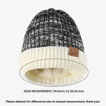 Fleece-Lined Knit Beanie Hat – Unisex Brimless Winter Cap