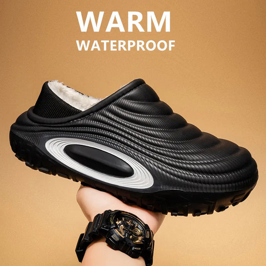 Men's Winter Slippers – Warm Plush Lined Waterproof Indoor Outdoor Clogs