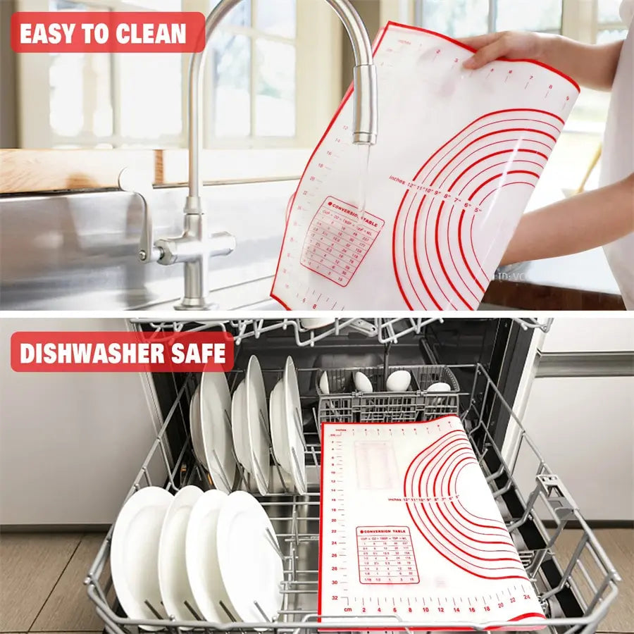 Silicone Pastry Mat – Non-Stick Baking Mat with Measurements