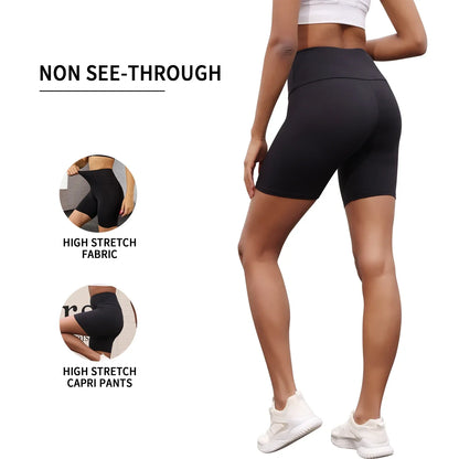 High-Waist Biker Shorts for Women - Tummy Control