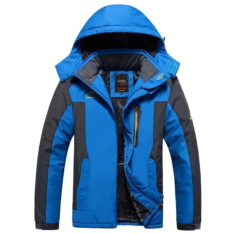 Men's Fleece-Lined Waterproof Hooded Winter Parka – Plus Size Up to 9XL