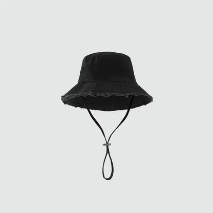 Wide Brim Bucket Hat – Women's Summer Beach Sun Hat with Chin Strap