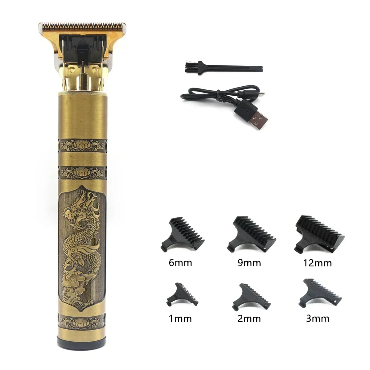 T9 Professional Hair Trimmer – Metal Body, Stainless Steel Blade, Beard Clipper for Men