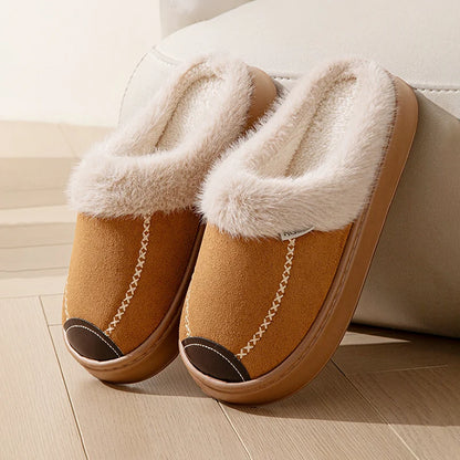 Women's Fluffy Platform Slippers - Plush Fur Indoor Shoes