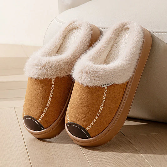 Women's Fluffy Platform Slippers - Plush Fur Indoor Shoes