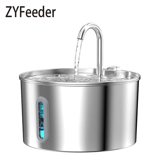 Automatic Pet Water Fountain – 2.2L Stainless Steel with Smart Sensor & Filters