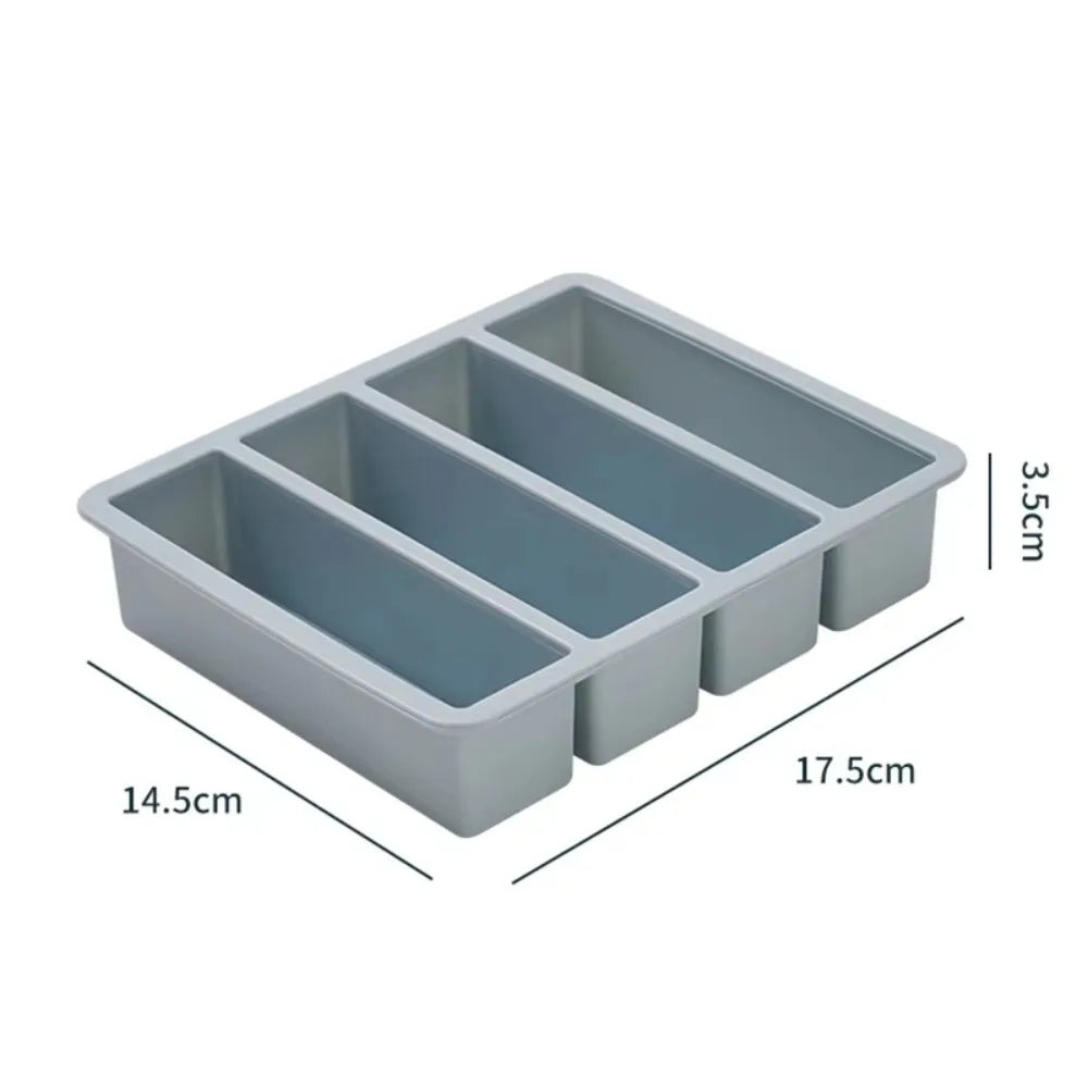 Silicone Freezer Tray 4-Grid Extra Large Sauce & Food Storage Mold