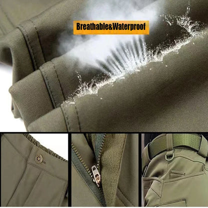 Men's Fleece Softshell Cargo Pants – Tactical Hiking Trousers