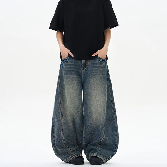 Men's Oversized Wide Leg Vintage Jeans – Loose Baggy Denim Trousers