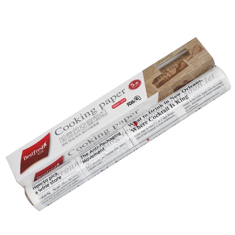 Food Wrapping Paper Roll – Retro Newspaper Print Grease-Proof