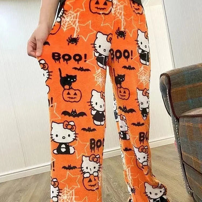 Hello Kitty Flannel Pajama Pants for Women – Cute Loose Lounge Bottoms