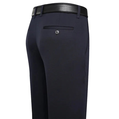 Men's Business Casual Trousers – Slim Fit, Elastic Waist, Lightweight Summer Pants