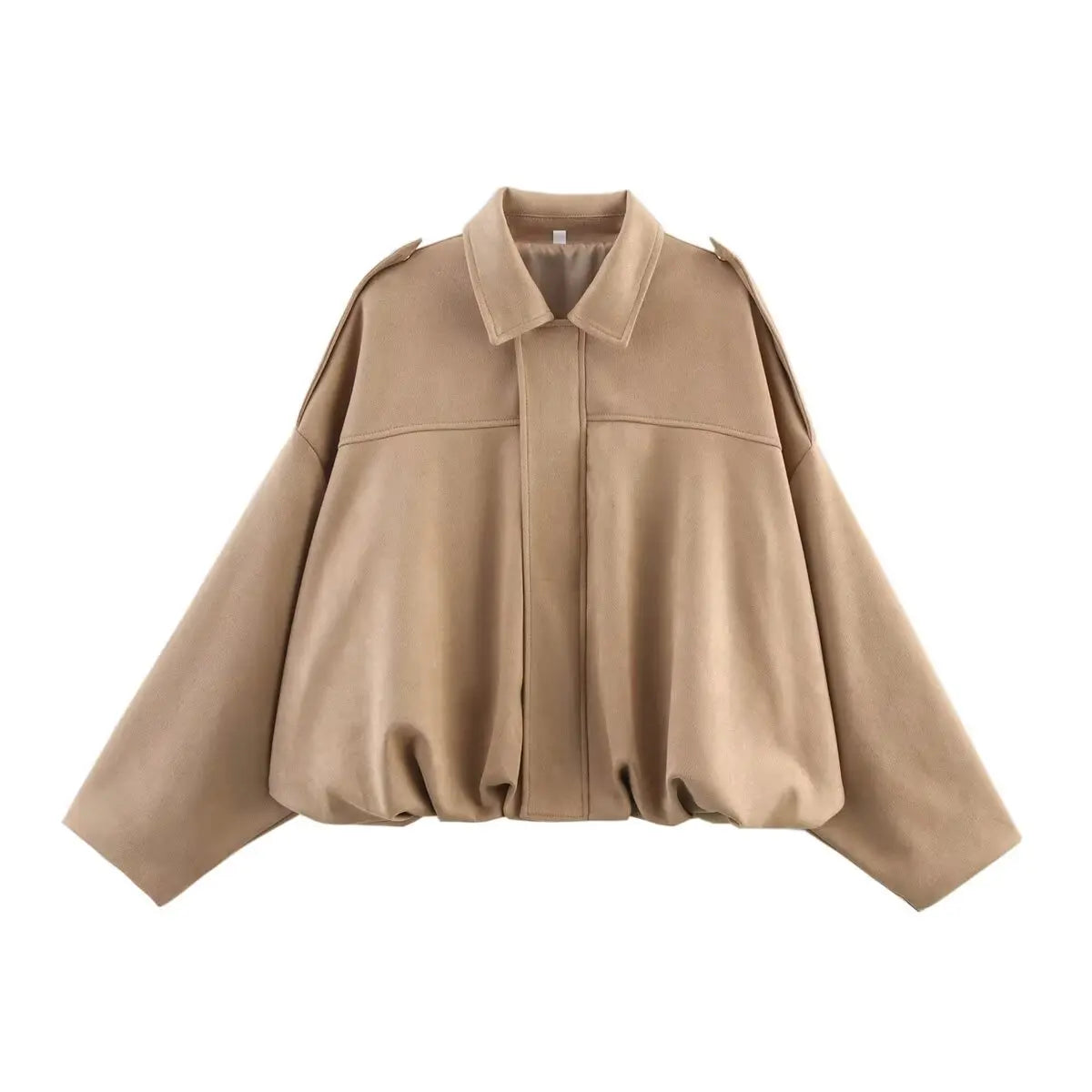 Women's Suede Texture Loose Lapel Jacket
