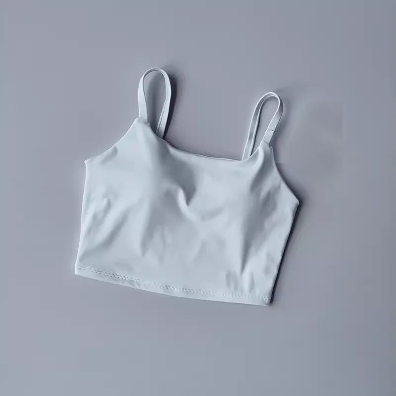 Women's Padded Sports Bra Camisole – Push-Up Crop Top for Gym & Yoga