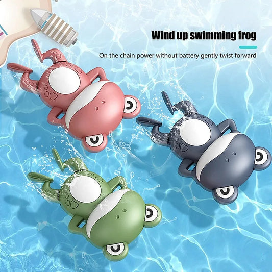 Wind-Up Swimming Frog Baby Bath Toy – Kids Water Play Gift