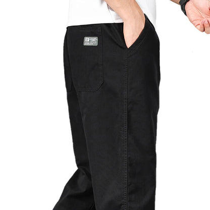 Men's Casual Relaxed Fit Cotton Pants – Elastic Waist Drawstring, Big & Tall Sizes