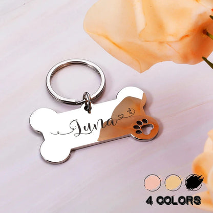 Personalized Dog ID Tag – Custom Engraved Bone Shape