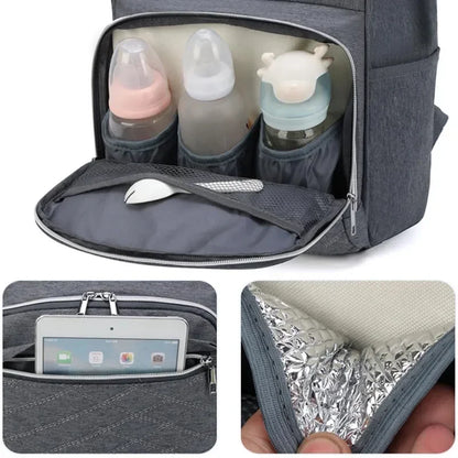 Large Capacity Diaper Bag Backpack with Changing Mat & Stroller Straps