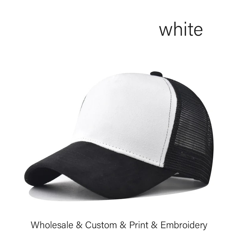 Custom Logo Suede Mesh Trucker Baseball Cap – Embroidery & Print