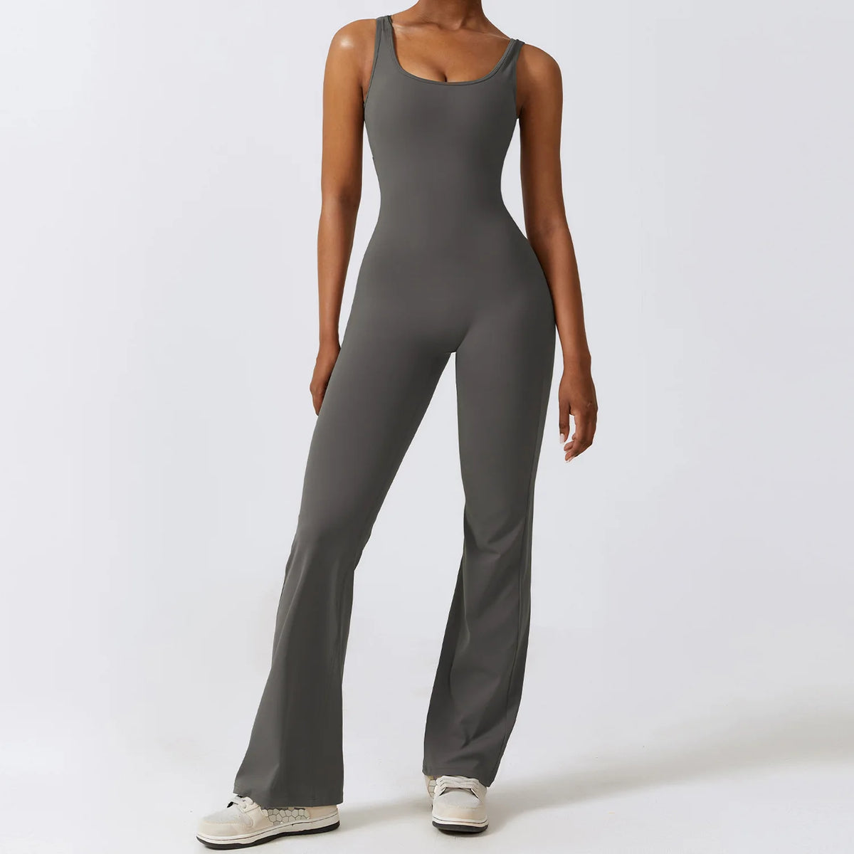Women's Yoga Jumpsuit – Flare Leg Fitness Romper, Push Up