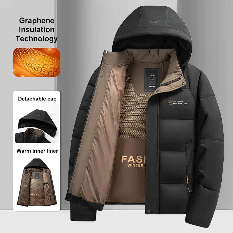 Men's Graphene Insulated Hooded Winter Jacket