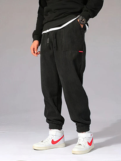 Men's Fleece-Lined Corduroy Jogger Pants – Warm Sweatpants