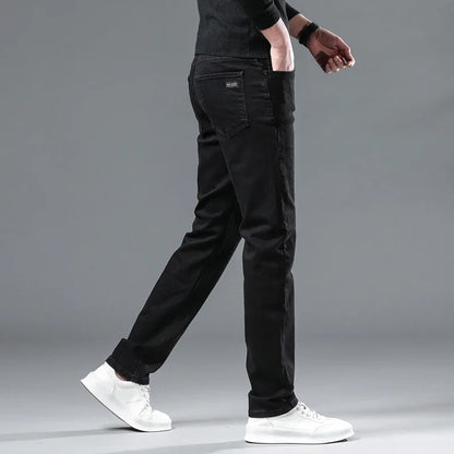 Fleece-Lined Jeans Men – Warm Stretch Denim Winter Pants