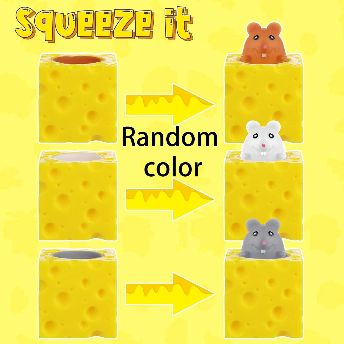 Mouse in Cheese Squeeze Toy – Pop-Up Fidget Stress Relief