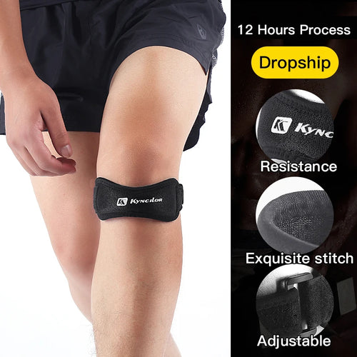 Patella Knee Strap Adjustable Silicone Tendon Band for Sports
