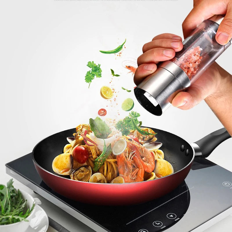 2-in-1 Salt & Pepper Grinder – Manual Stainless Steel Spice Mill