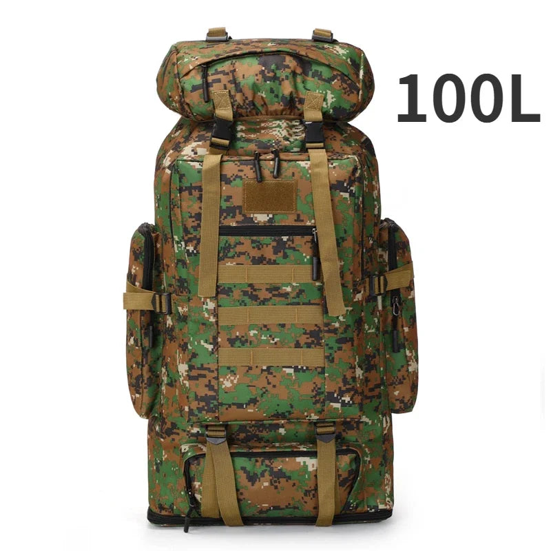 Tactical Hiking Backpack 80L/100L – Outdoor Camping Mountaineering Bag