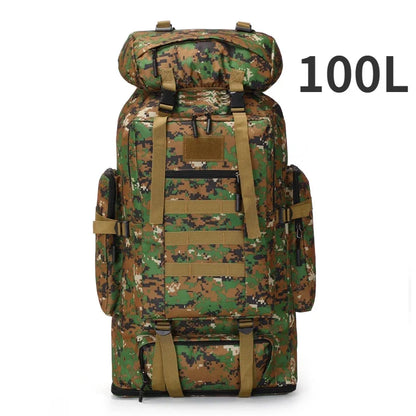 Tactical Hiking Backpack 80L/100L – Outdoor Camping Mountaineering Bag