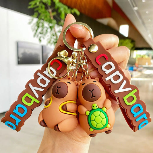 Capybara Keychain – Cute Cartoon Anime Doll Charm for Keys & Bags