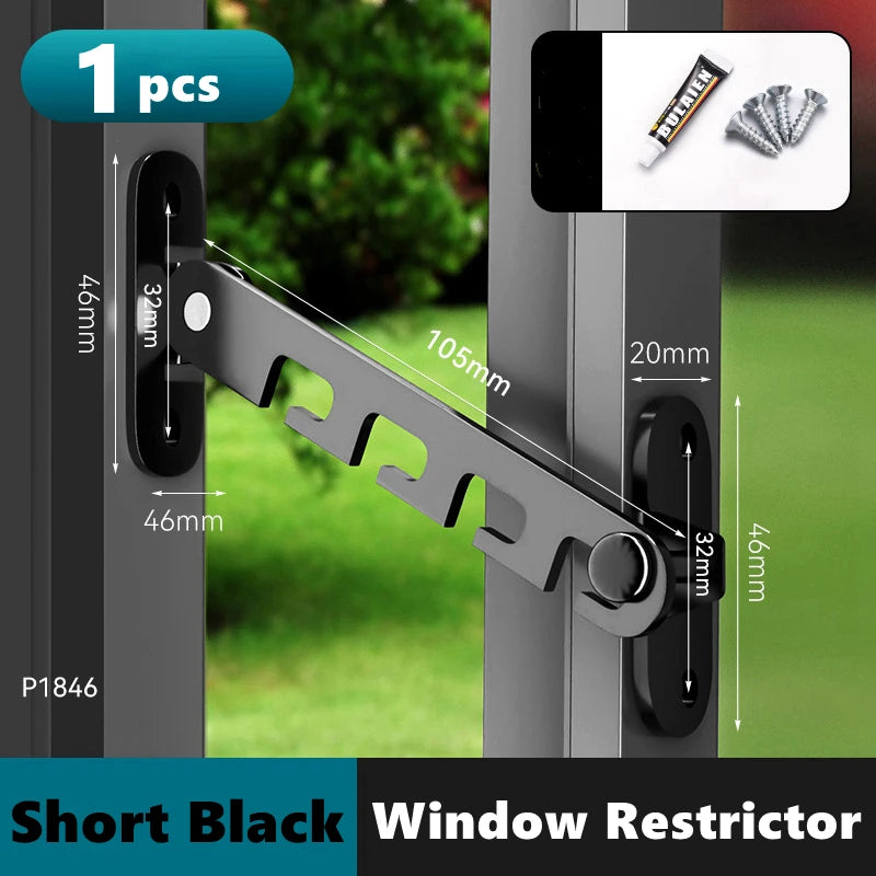 Window Restrictor Latch – Child Safety Lock with Adjustable Limiter
