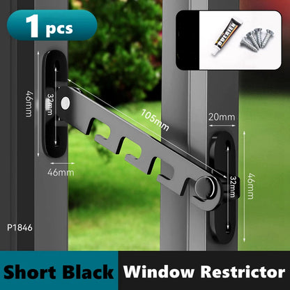 Window Restrictor Latch – Child Safety Lock with Adjustable Limiter