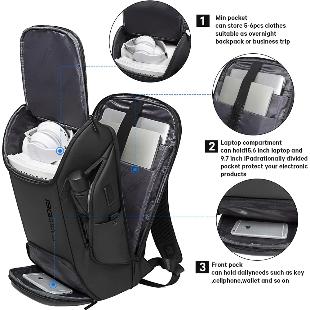 Bange Business Laptop Backpack with USB Charging Port – 15.6 Inch