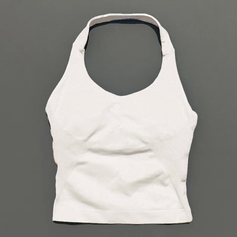 Seamless Halter Longline Sports Tank Top – Women's Gym & Yoga Wear