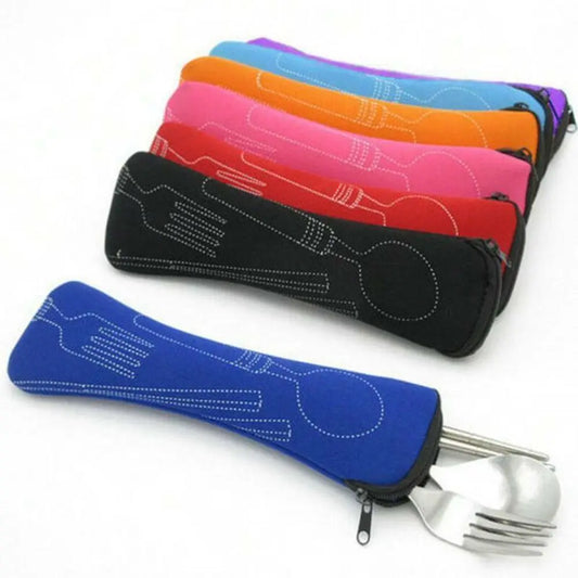 Portable Cutlery Bag – Travel Utensil Pouch for Fork, Spoon & Chopsticks