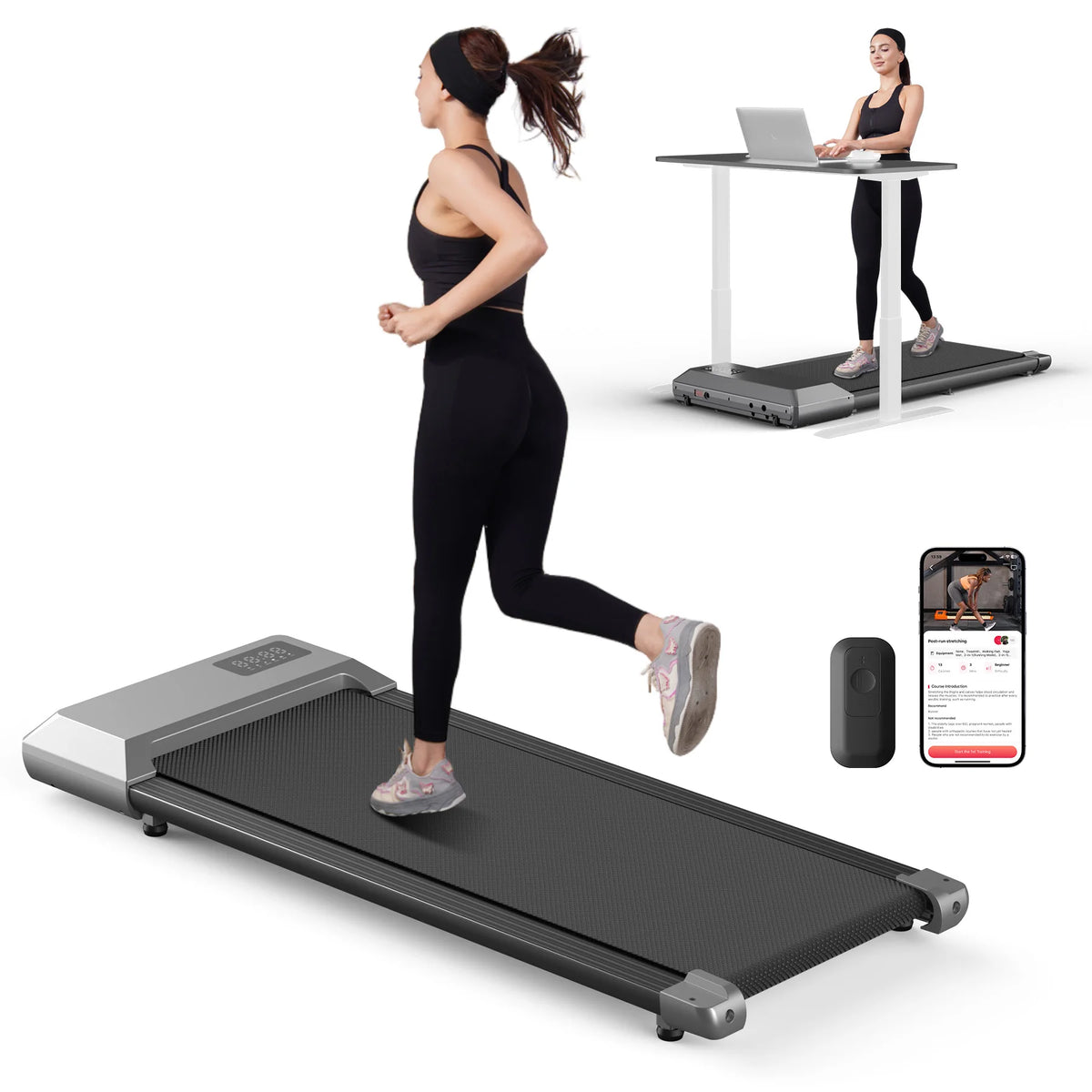 2-in-1 Walking Pad Treadmill – 2.5HP, 300 lbs Capacity, LCD Display