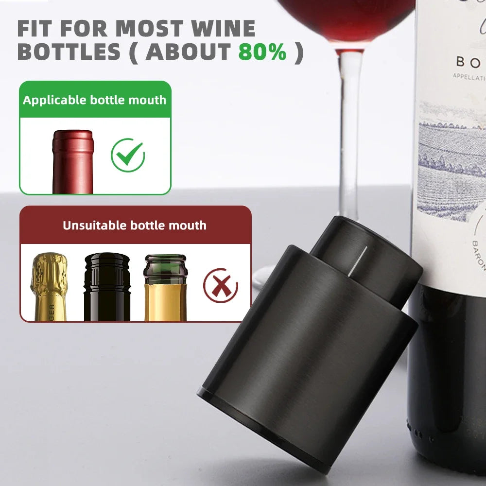 2-Piece Vacuum Wine Bottle Stopper Set