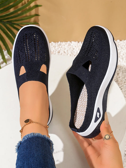 Women's Breathable Mesh Slip-On Shoes – Lightweight Indoor Casual Flats