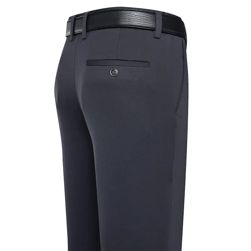 Men's Business Casual Trousers – Slim Fit, Elastic Waist, Lightweight Summer Pants