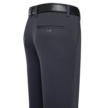 Men's Business Casual Trousers – Slim Fit, Elastic Waist, Lightweight Summer Pants