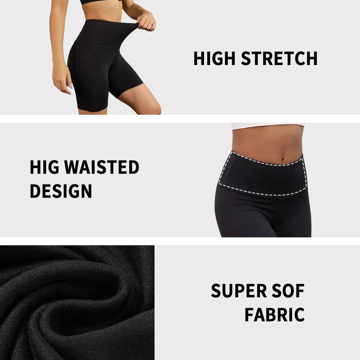 High-Waist Biker Shorts for Women - Tummy Control