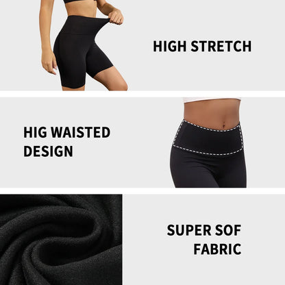 High-Waist Biker Shorts for Women - Tummy Control