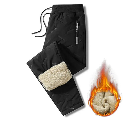Fleece-Lined Thermal Sweatpants for Men – Waterproof Winter Joggers