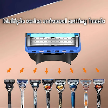 5-Layer Razor Blade Refills – Stainless Steel Wet Shaving Cartridges for Men