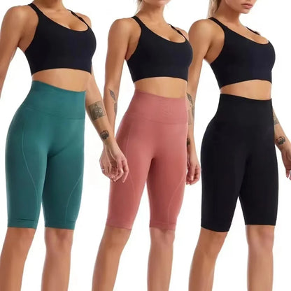 Women's Seamless Yoga Shorts – High Waist Tummy Control