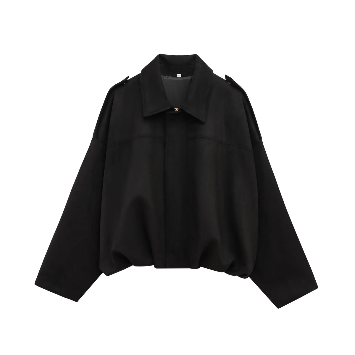Women's Oversized Suede Coat – Batwing Sleeve Zip-Up Winter Jacket